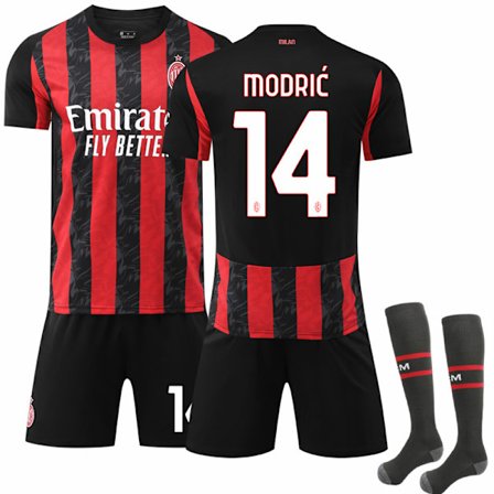 2025-2026 AC Milans hemmatröja för barn, nummer 14, Modric