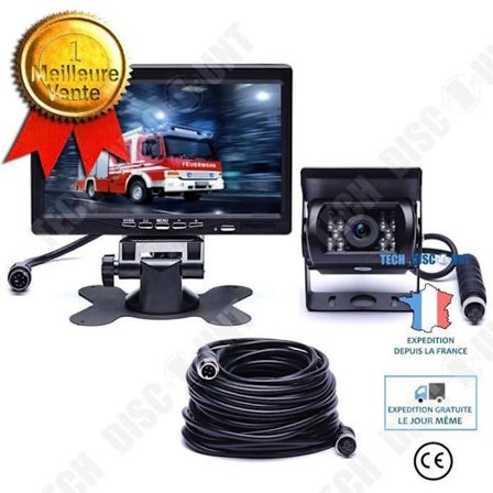 Kabelkamera för backspegling TD 800x480 IPS Nattvision 7 " TFT LCD Skärm för RV-Buss-Trailer-Lastbil -Caravan