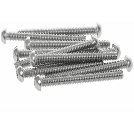 Rustfritt stål rundhodeskrue, sekskantbolt Type: M6/6mm Boltstørrelse: M6 X 50 Mm Antall per pakke: 10