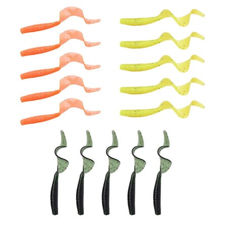 15-pack Jiggar Standard Curly Tail 80 mm - Flera färger