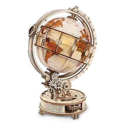 3D Træpuslespil til Voksne Belyst Globus med Stand 180 brikker 3D Puslespil Indbygget LED Model Kit Hobbygaver til Voksne/Teenagere Boligindretning