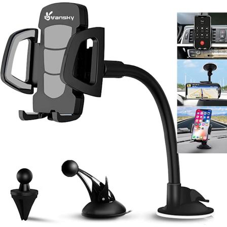Auton puhelinteline, 3-in-1-kennokiinnike, ilmanvaihtoaukko, kojelaudan pidike, tuulilasin pidike iPhone Xs Max R X 8 Plus 7 6S Samsung Galaxy S9 S8 