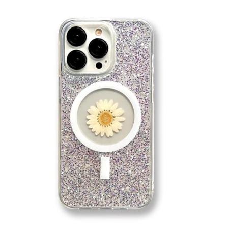 BOOM iPhone 14 -puhelinkuori Magsafe Drop-Proof - Valkoinen Flower