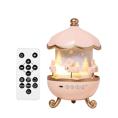 Stjerneprojektor med natlys, fjernbetjening og timer, 360 graders rotation