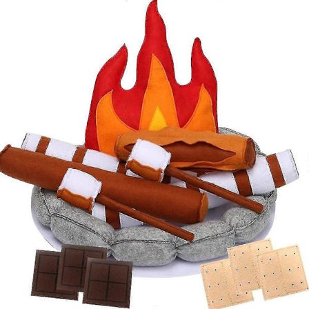 Børne Camping Legetøj Plys Legetøj Bål, Dramatisk Legetøj til Førskolebørn, Sensorisk Legetøj Camping Sæt med Plys Filt Falske Sæt