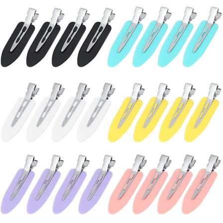 Hårklämmor utan böjning, 24 st krulspännen utan veck (flerfärgade)