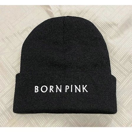 Kpop Beanies Strikket Lue for Høst Vinter Born Pink Venom Girl Crush Gruppe Black Pink Koreansk Bokstav Mote Jennie Lalisa (FMY)