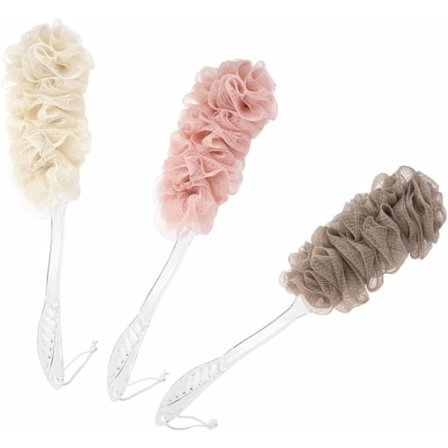 Duschborste, Exfolierande Loofah Långt Handtag Puff Badborste, Ryggskrubb Kroppsskrubb Puff Hårband Mjuk Nätborste Loofah Nät Svamp