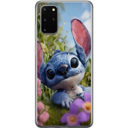 Kompatibel Mobilcover til Samsung Galaxy S20+ Sød blå karakter inspireret af Stitch i blomstrende naturlige omgivelser med store øjne, perfekt til fan