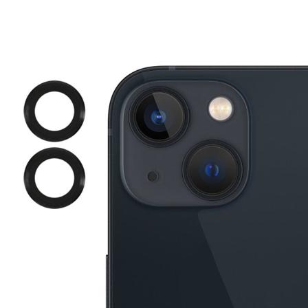 2Pcs iPhone 13 Mini AGC karkaistu lasi kameran linssin suojus - Musta Black