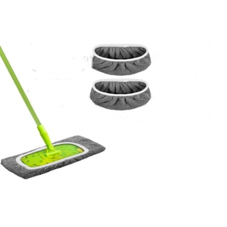 Swiffer Sweeper Moppe Erstatningspuder, Klude til Swiffer Gulvmoppe, Genanvendeligt Betræk, Grå Koralfarvet Fløjl