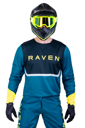 Raven RV-Two MX Jersey Turquoise/Dark Navy/Hi-Vis XL