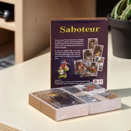 Saboteur Golden Edition -korttipeli, korttimateriaali, perheystävällinen strategia ja petollisuusmekaniikka, peli-iltoihin ja juhliin [YJD]