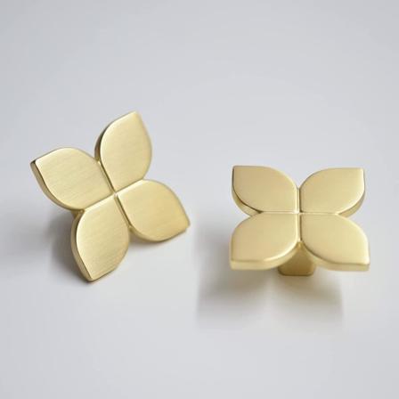 6 stk. skuffeknapper, guld møbelknapper, messing dørhåndtag, G