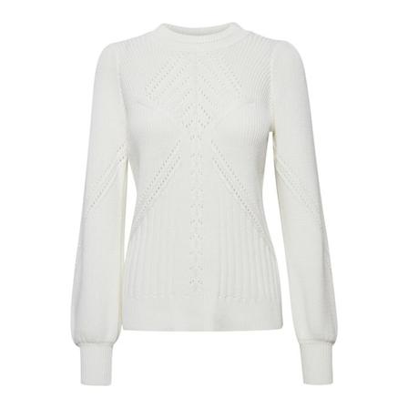 Fransa Round-neck Strik Hvid, Dame Striktrøjer