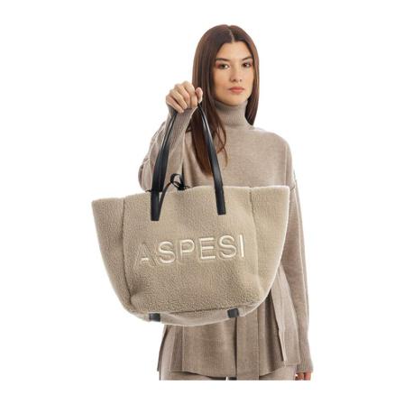 Aspesi Handbags beige, Dam Axelremsväskor, Dam, Storlek: ONE SIZE