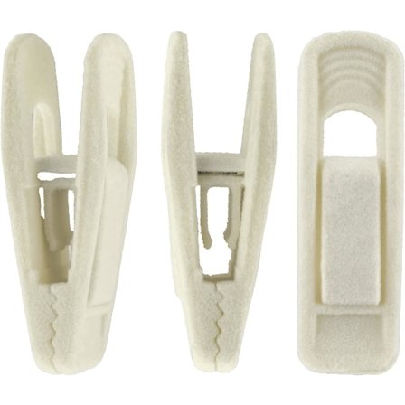 Fløyelsklemmer, 20-pakning fingerklemmer, sterke filt-hengerklemmer for fløyelsbukser Hengere - off white