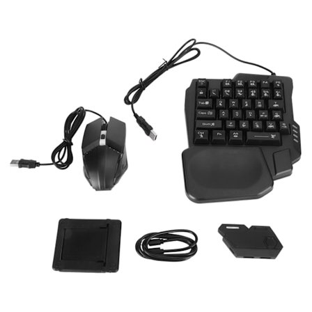 4-i-1 Mobilspel Combo Pack Bluetooth 5.0 Gaming Tangentbord Mus Konverterare med K13 Tangentbord G4 Mus och Telefonstativ