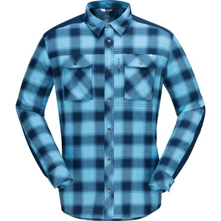 Norrøna Men's Svalbard Flannel Shirt Men long-sleeved shirts Blue XS