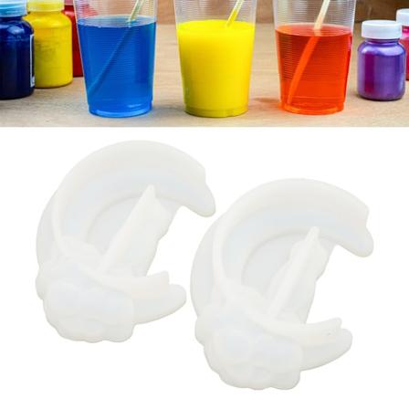 2 stk. Månekat Silikonform Genanvendelig Silikon Smykkeform til Hjemmebord Dekoration DIY Fremstilling