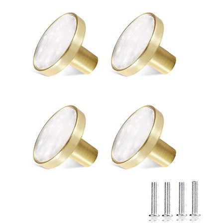 Pyöreä Yksireikäinen Pieni Kahva, 4 Kpl Messinki Ovikahva, Messinki Kommodin Kahvat, Kaapin Kahva