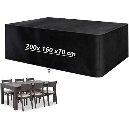 Trädgårdsmöbelskydd, Vattentätt 210D Oxfordtyg Skyddande Överdrag, för Bord och Stolar Utomhusmöbler, 200 x 160