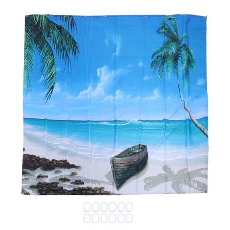 Duschdraperi utan Hål med Hängande Ringar 180x180cm Badrumstillbehör