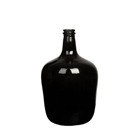 Kierrätetystä lasista valmistettu musta maljakko, 25x25x40 cm