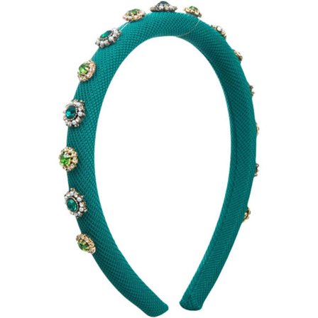 1 stk. Bryllupshårtilbehør Udsmykket Rhinestone Hårbånd Barok Perler Perlebesat Hårbånd Grøn