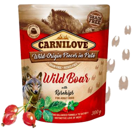 Carnilove - Dog Pouch Paté av villsvin med nyperoser 300 g - Hund - Hundefôr & hundemat - Våtfôr & våtmat - ZOO.no