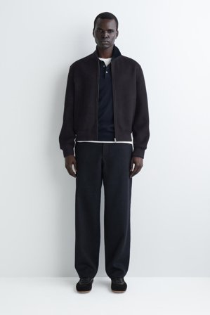 COS Men's Eleganta Ullbyxor Med Avsmalnande Ben in Blå