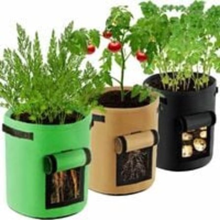 IC Plant Grow Bag, 10 gallons planteposer af ikke-vævet stof med håndtag, åndbare og holdbare potter til kartofler, jordbær, pakke med 3