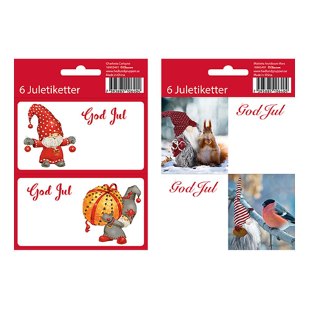 6-pack - Juletiketter / Stickers - Jul - Charlotta Carlqvist