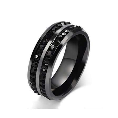 Titanium Stål Ring Sort Dæk