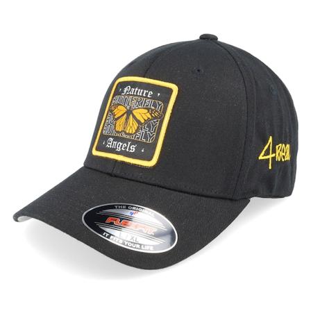 4REAL - Svart flexfit Caps - Nature Angels Butterfly Black Flexfit @ Hatstore