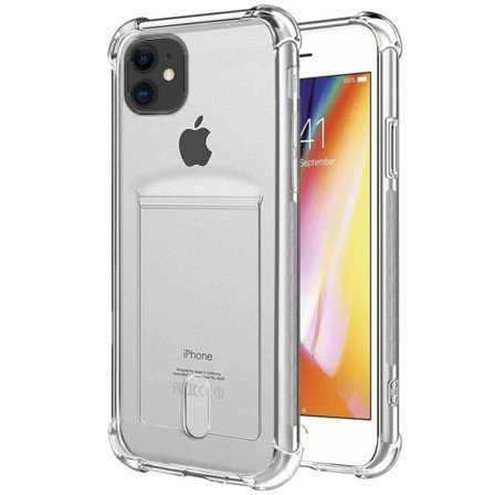 iPhone 12 skal transparent med korthållare