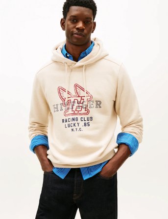 Tommy Hilfiger Modern Ath Graphic Hoody - Cream - L