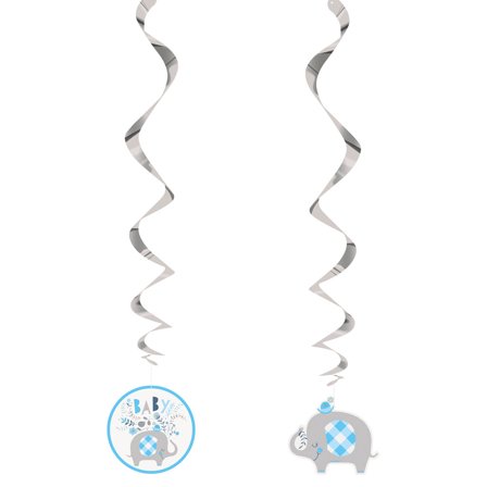 Baby Shower Ripustettava Koristeet Swirls Elefantti Sininen