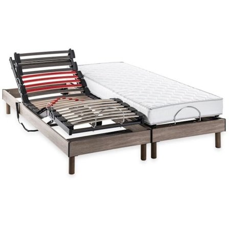COMFORT elektrisk afslapningsmadras + boxspring sæt - 2x80x200 cm - Skummadras - DEKO DREAM Samba