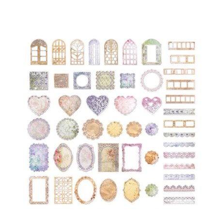 50 kpl Scrapbook Paperi Pitsikehykset Vintage