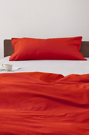 Jotex - Putetrekk 50x90 Cm Økologisk Tomatrød - ENA - Kjøp Putevar hos Jotex
