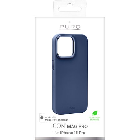 iPhone 15 Pro silicone cover ICON MAG PRO, dark blue