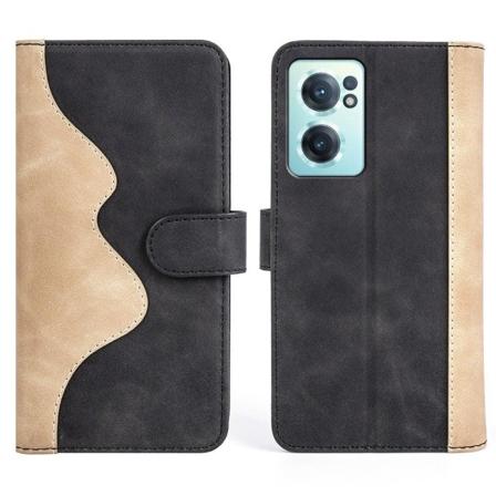 To-farvet OnePlus Nord CE 2 5G læderetui - Sort Black