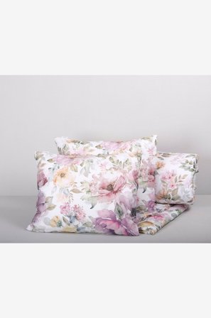 Varnamo of Sweden - Vuodevaatesetti Rosendal, 3 kpl - Roosa - Pussilakanat - 150X210 - - Homeroom