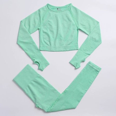 2-delat set Kvinnor Träningskläder Gym Set Fitness Sportkläder Crop Top Sports BH Sömlösa Leggings Active Wear Outfit Kostym C