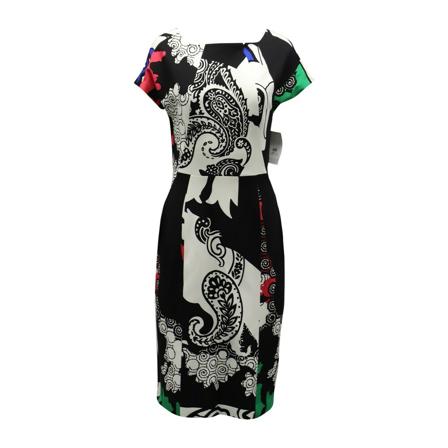Etro Printed Mid Length Dress in Multicolor Viscose , Zwart , Dames , Maat: M Casual jurken