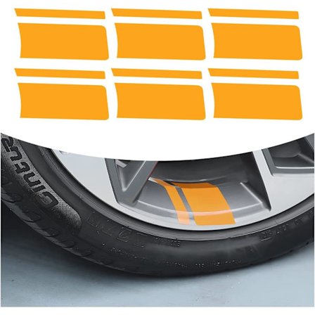 6 kpl heijastavat auton pyörän tarrat (keltainen), heijastavat auton pyörän tarrat