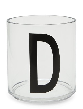 Design Letters Kids Personal Drinking Glass A-Z - White - Ø7CM