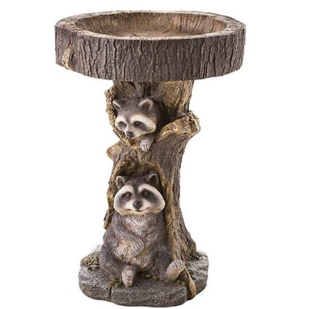 Harpiksvaskebjørn Statuer Slot Fuglebad Polyresin Antik Have Fuglebad,14*