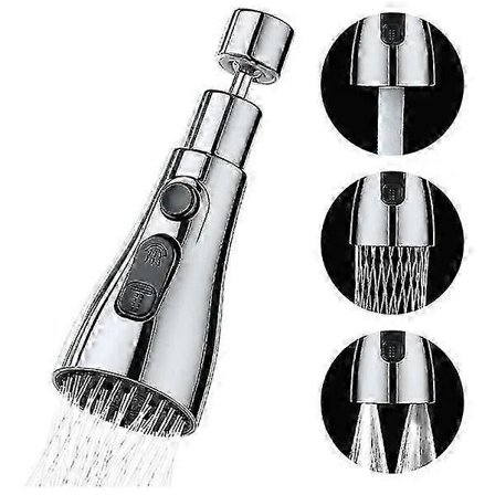 Campaign Kökskransspray 3 asentoa - 360 asteen kökskransspets, hanan pää, tiskialtaan kransspray, keittiöhanan jatke (Hopea)